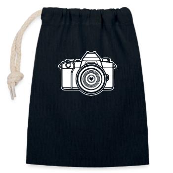 Photographe Photographie Caméra de photographie - Sac cadeau en coton avec cordon (14 x 20 cm) - bleu marine - Devant
