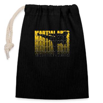 Arts martiaux - Sac cadeau en coton avec cordon (14 x 20 cm) - noir - Devant