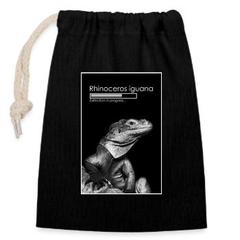 Extinction in progress - Closable cotton gift bag (14x20cm) - black - Front