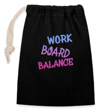Work Board Balance - Verschließbarer Geschenkbeutel aus Baumwolle (14x20cm) - Schwarz - Vorne