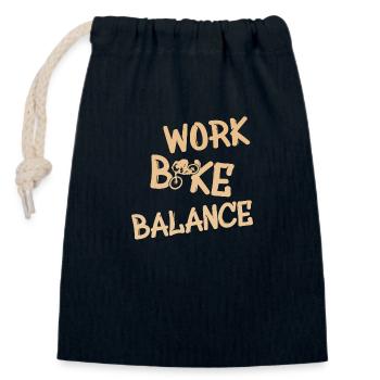 Work Bike Balance - Verschließbarer Geschenkbeutel aus Baumwolle (14x20cm) - Navy - Vorne
