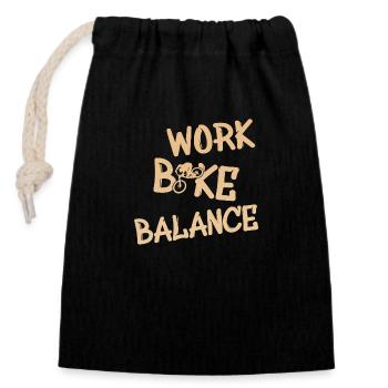 Work Bike Balance - Verschließbarer Geschenkbeutel aus Baumwolle (14x20cm) - Schwarz - Vorne