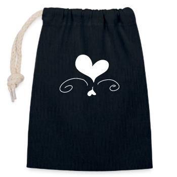 Herz Liebe Symbol form - Verschließbarer Geschenkbeutel aus Baumwolle (14x20cm) - Navy - Vorne