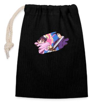 Anime Manga Cartoon Ennemis Combat à l’épée - Sac cadeau en coton avec cordon (14 x 20 cm) - noir - Devant