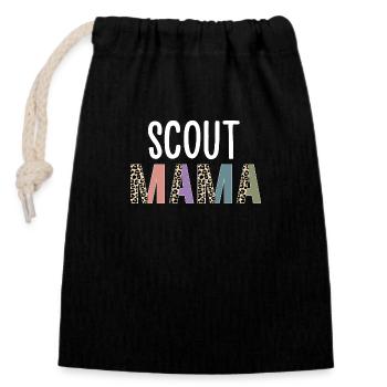 Mama Scouter Scouting Women Gift Funny Scout Mom - Verschließbarer Geschenkbeutel aus Baumwolle (14x20cm) - Schwarz - Vorne