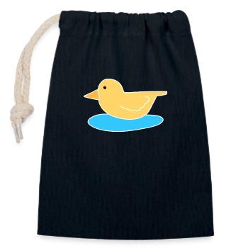 canard oiseau volant animal symbole eau - Sac cadeau en coton avec cordon (14 x 20 cm) - bleu marine - Devant