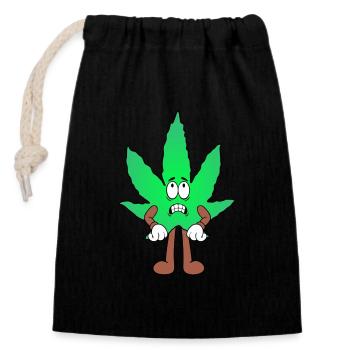 Der Bloom - Weed Cannabis Stoned Hanf Marihuana - Verschließbarer Geschenkbeutel aus Baumwolle (14x20cm) - Schwarz - Vorne