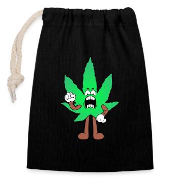 Der Bloom - Weed Cannabis Stoned Hanf Marihuana - Verschließbarer Geschenkbeutel aus Baumwolle (14x20cm) - Schwarz - Vorne
