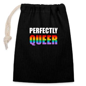 Perfectly Queer - Closable cotton gift bag (14x20cm) - black - Front