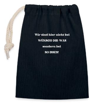 Wünsch dir was - Verschließbarer Geschenkbeutel aus Baumwolle (14x20cm) - Navy - Vorne
