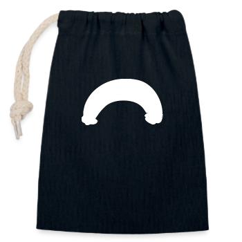 arc icon line - Closable cotton gift bag (14x20cm) - navy - Front
