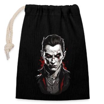 Vampire Night Sanglant Halloween Horreur Illustration - Sac cadeau en coton avec cordon (14 x 20 cm) - noir - Devant