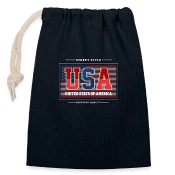 United States - Closable cotton gift bag (14x20cm) - navy - Front