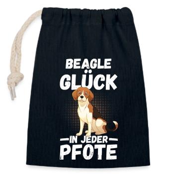 Hund Beagle - Verschließbarer Geschenkbeutel aus Baumwolle (14x20cm) - Navy - Vorne