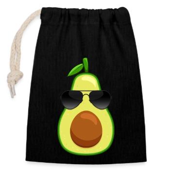 Guacamole Superfood Fruit Cool Avocado - Closable cotton gift bag (14x20cm) - black - Front
