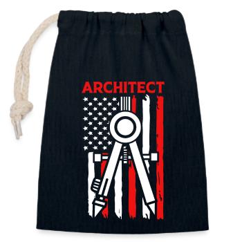 Architekt - Verschließbarer Geschenkbeutel aus Baumwolle (14x20cm) - Navy - Vorne