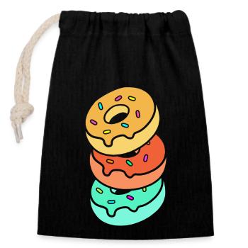 Bagel - Verschließbarer Geschenkbeutel aus Baumwolle (14x20cm) - Schwarz - Vorne