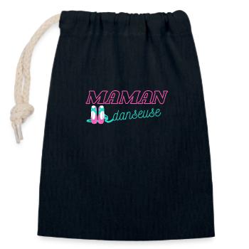 Maman danseuse ballerine - Sac cadeau en coton avec cordon (14 x 20 cm) - bleu marine - Devant