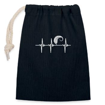 Heartbeat for Elegant Old Bird Feathers - Closable cotton gift bag (14x20cm) - navy - Front