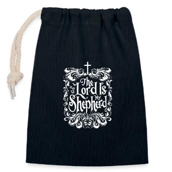 Verset biblique Le Seigneur est mon berger Jésus Psaume 23 - Sac cadeau en coton avec cordon (14 x 20 cm) - bleu marine - Devant