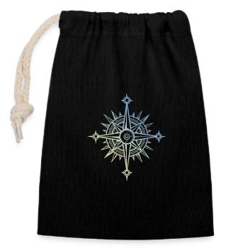 Icône de la boussole - Sac cadeau en coton avec cordon (14 x 20 cm) - noir - Devant