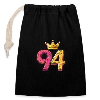 94 Number Jersey Crown - Closable cotton gift bag (14x20cm) - black - Front