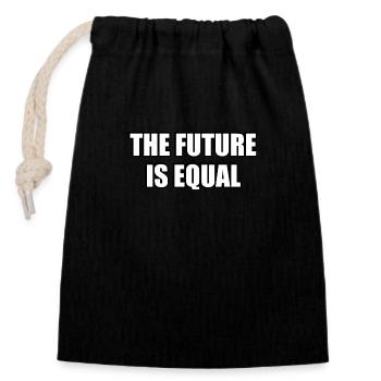 The Future Is Equal - LGBT equality, gay rights - Closable cotton gift bag (14x20cm) - black - Front