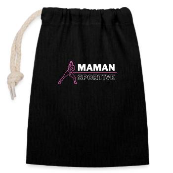 MAMAN SPORTIVE AEROBIC - Sac cadeau en coton avec cordon (14 x 20 cm) - noir - Devant