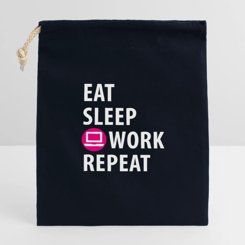 Computer, Calculator, Programming, Working Closable cotton gift bag (14x20cm)