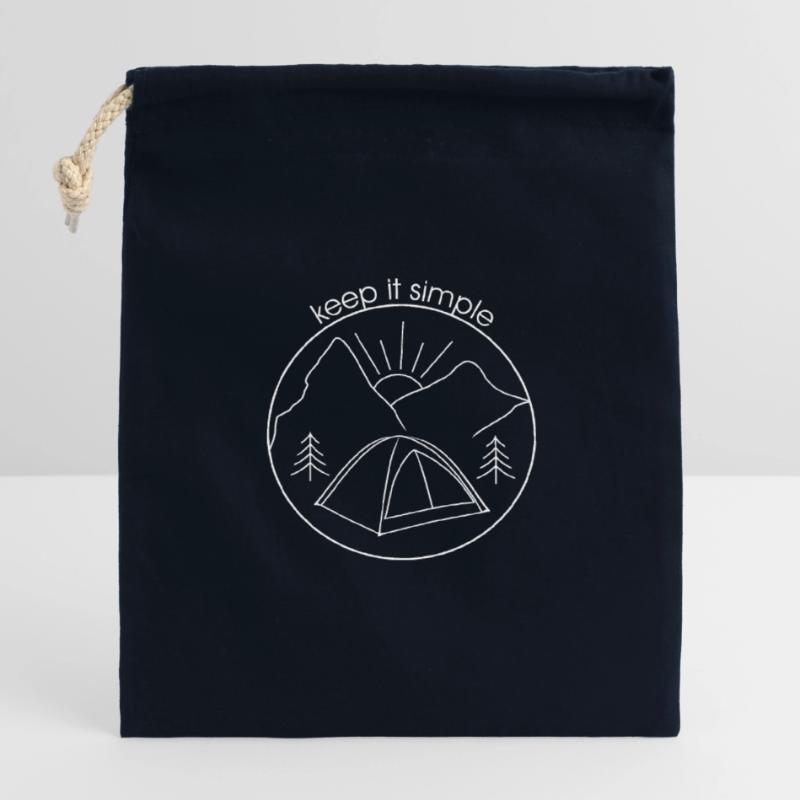 Keep it simple (white version) Closable cotton gift bag (14x20cm)