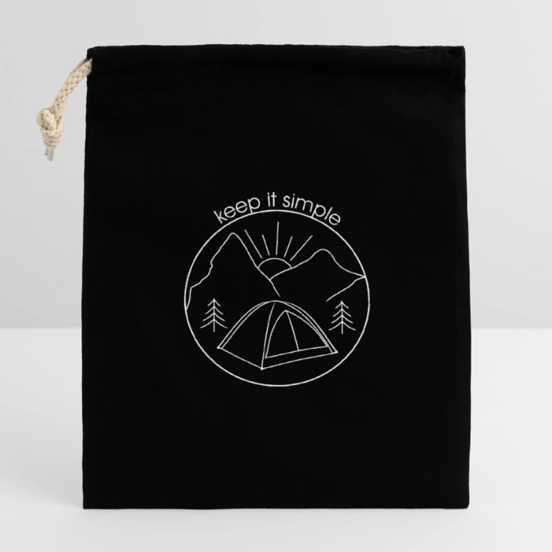 Keep it simple (version blanche) Sac cadeau en coton avec cordon (14 x 20 cm)