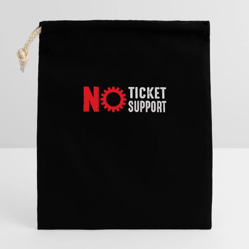 No Ticket No Support Computer Scientist IT Administrator Closable cotton gift bag (14x20cm)