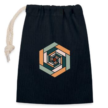 Farbiges Infinity-Sechseck - Verschließbarer Geschenkbeutel aus Baumwolle (14x20cm) - Navy - Vorne
