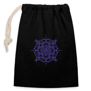 Mandala style - Closable cotton gift bag (14x20cm) - black - Front