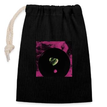 Amour et douleur dans l’espace / Liebe & Schmerz im Weltall - Sac cadeau en coton avec cordon (14 x 20 cm) - noir - Devant
