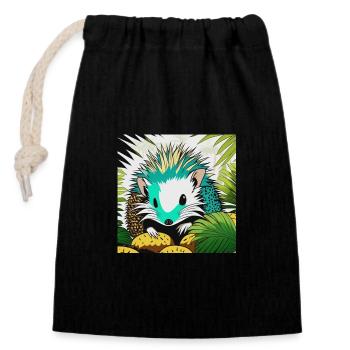 Tropical Tango - Sac cadeau en coton avec cordon (14 x 20 cm) - noir - Devant