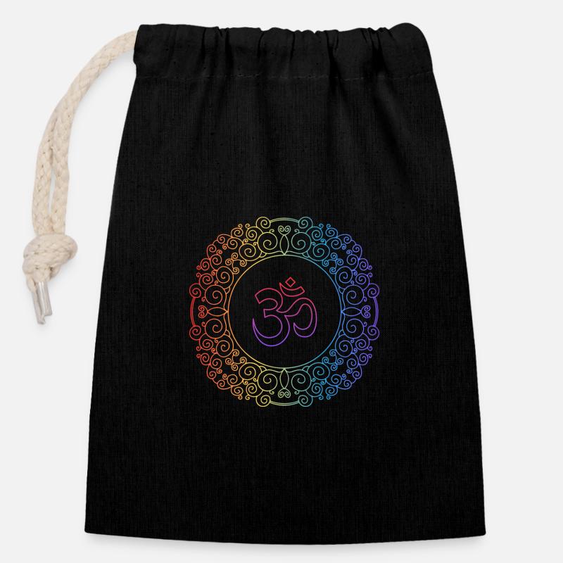Yogashirt - Verschließbarer Geschenkbeutel aus Baumwolle (14x20cm) - Schwarz