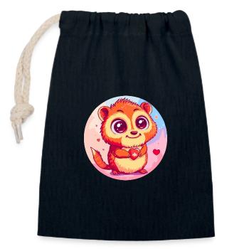 Geliebte Umarmung - Verschließbarer Geschenkbeutel aus Baumwolle (14x20cm) - Navy - Vorne
