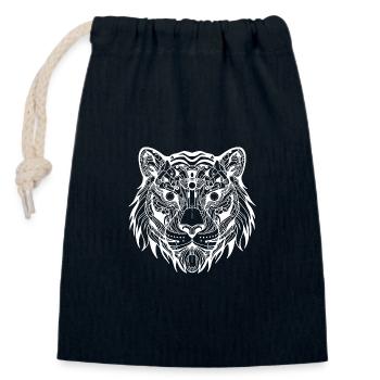 Biomechanical Tiger - White Design - Closable cotton gift bag (14x20cm) - navy - Front