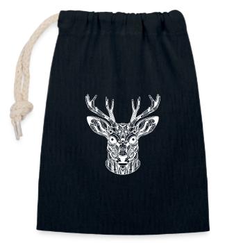 Biomechanical Deer - White Design - Closable cotton gift bag (14x20cm) - navy - Front