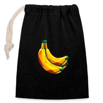 Abstrakte geometrische Banane - Farbdesign - Verschließbarer Geschenkbeutel aus Baumwolle (14x20cm) - Schwarz - Vorne