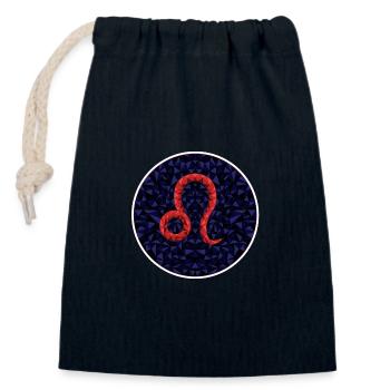 Leo - Closable cotton gift bag (14x20cm) - navy - Front