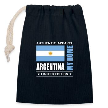 Argentine - Sac cadeau en coton avec cordon (14 x 20 cm) - bleu marine - Devant