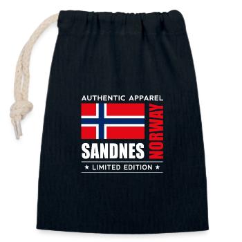 Sandnes (en anglais seulement) - Sac cadeau en coton avec cordon (14 x 20 cm) - bleu marine - Devant