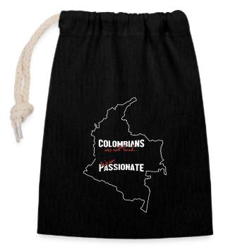 Colombie - Sac cadeau en coton avec cordon (14 x 20 cm) - noir - Devant