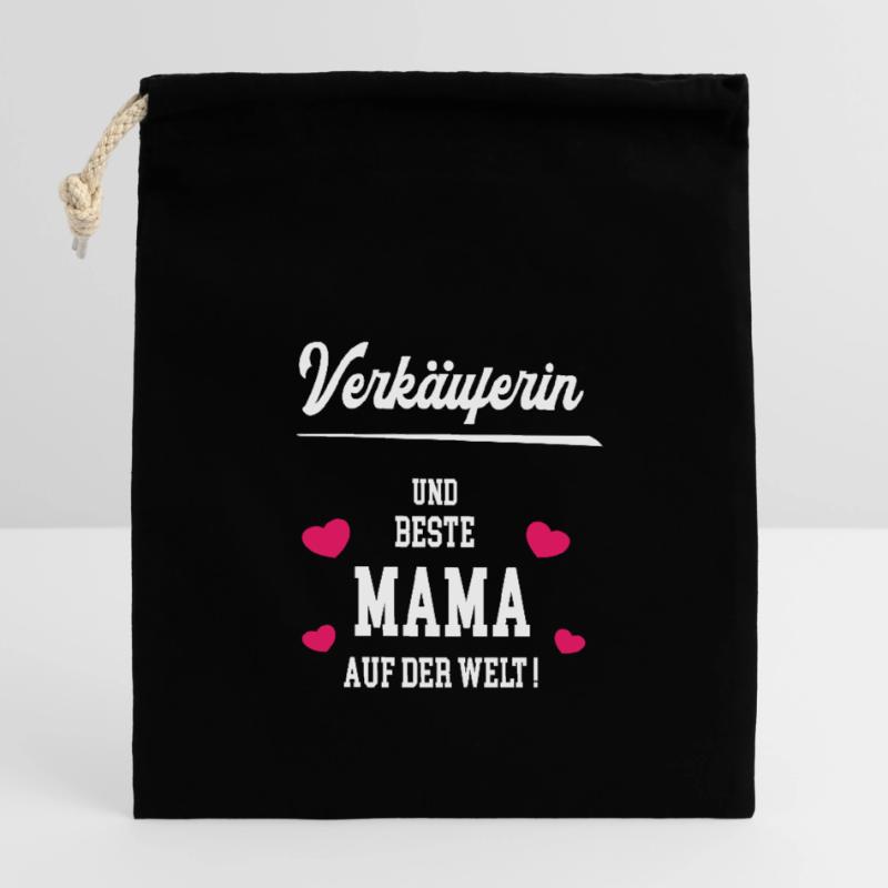 Verkäuferin Beste Mama Muttertag Geburtstag Mutter Verschließbarer Geschenkbeutel aus Baumwolle (14x20cm)
