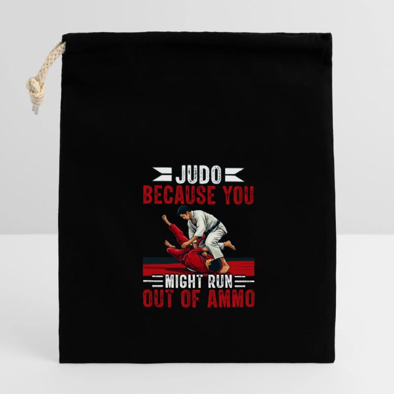 Judo parce que vous risquez de manquer de munitions Sac cadeau en coton avec cordon (14 x 20 cm)