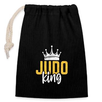 Roi du judo - Sac cadeau en coton avec cordon (14 x 20 cm) - noir - Devant