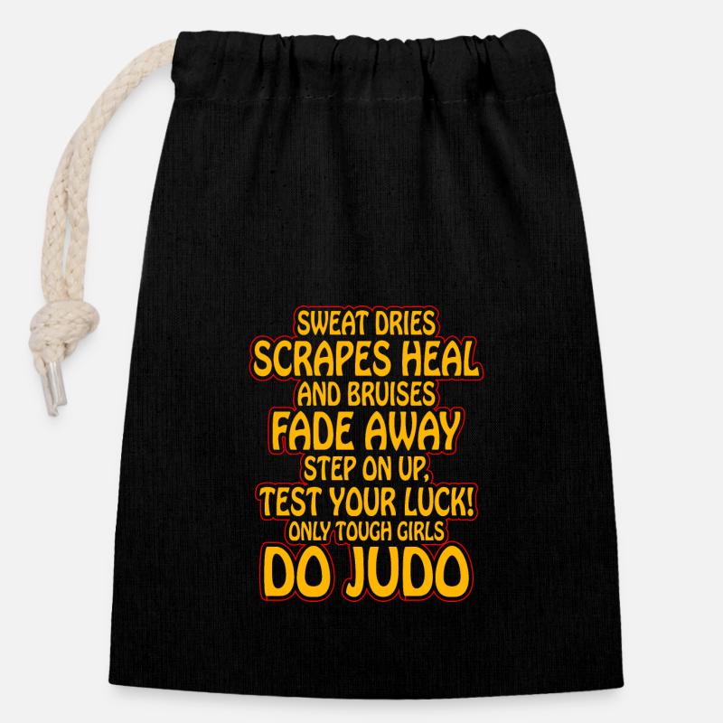Judo Funny Quotes - Closable cotton gift bag (14x20cm) - black