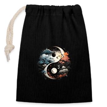 Yin Yang - Closable cotton gift bag (14x20cm) - black - Front